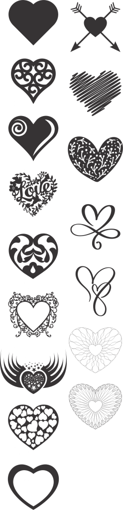 Diseños de corazones 3 — vector para corte CNC