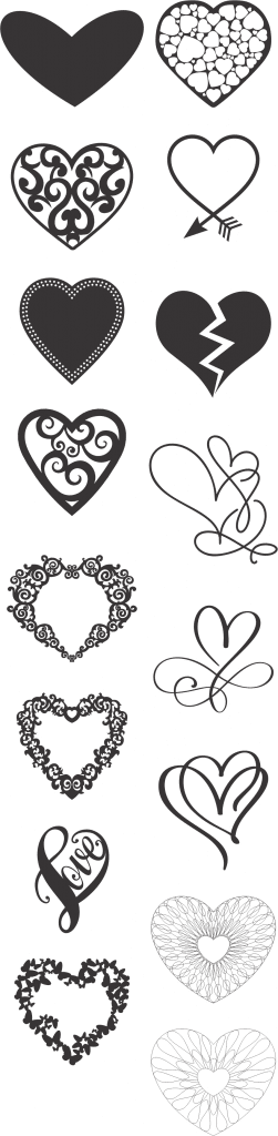Diseños de corazones 5 — vector para corte CNC