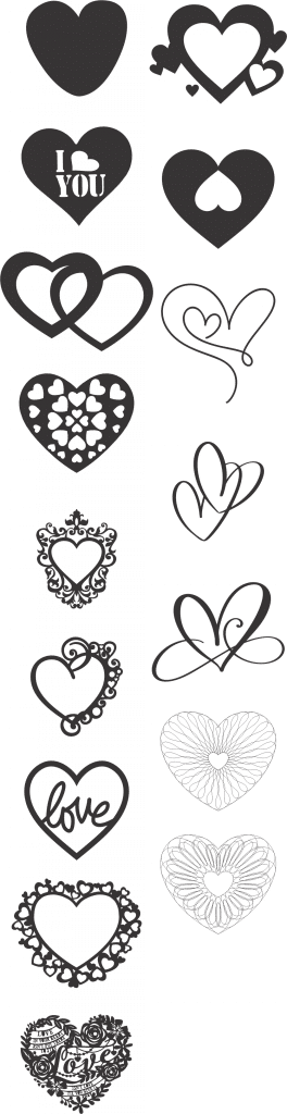 Diseños de corazones 6 — vector para corte CNC