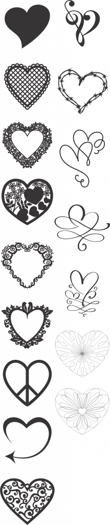 Diseños de corazones 7 — vector para corte CNC