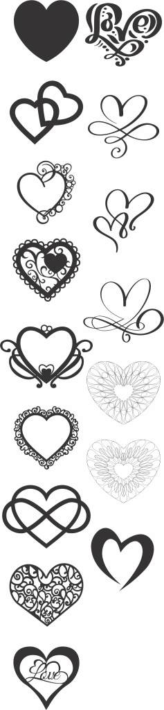 Diseños de corazones 8 — vector para corte CNC