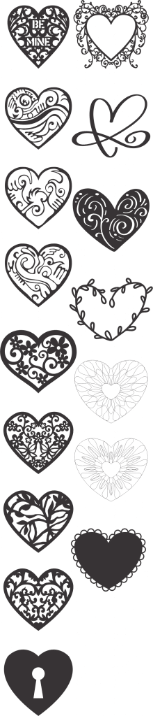 Diseños de corazones 9 — vector para corte CNC