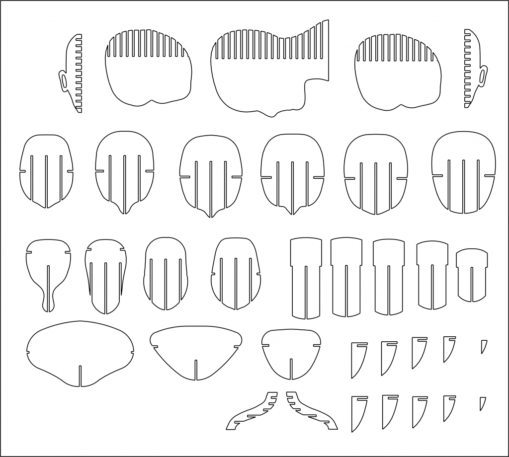 Cabeza humana 3D — vector para corte CNC