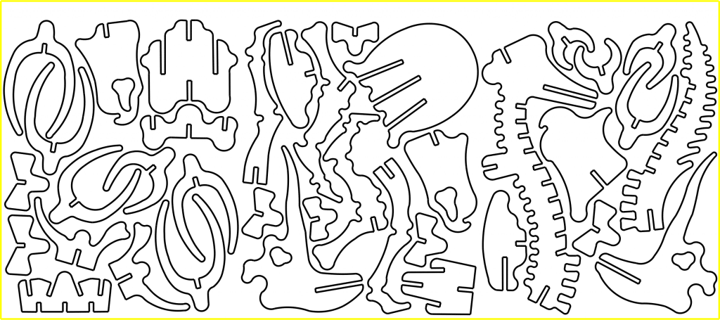 Huesos de Brontosaurios — vector para corte CNC