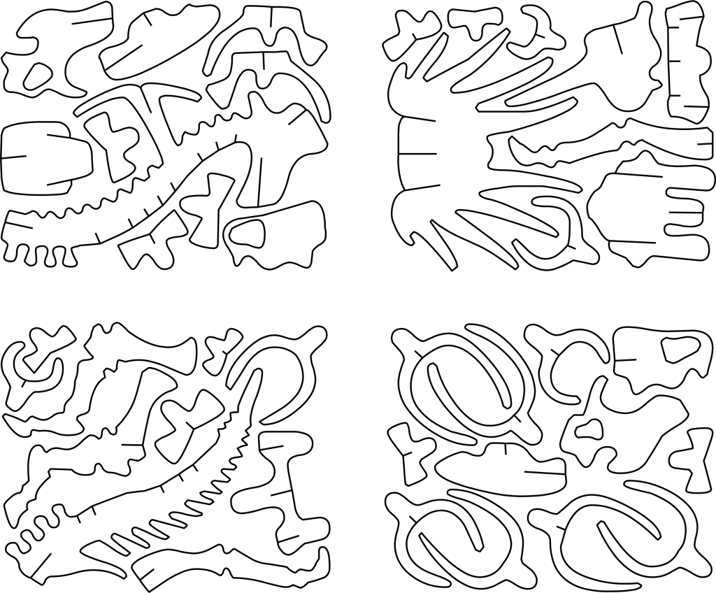 Huesos de styracosaurus — vector para corte CNC