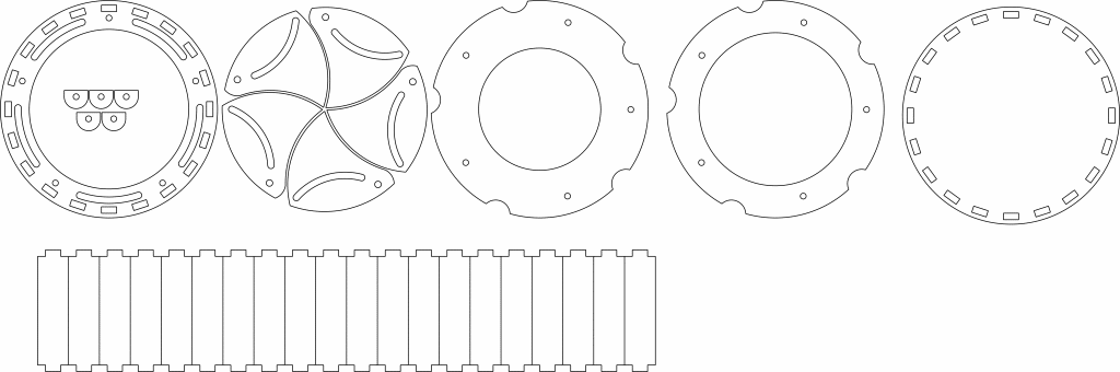 Caja cilíndrica chica — vector para corte CNC