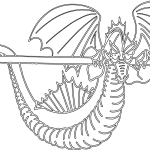 Dragón rodeando espada - Vector descarganle para corte CNC y grabado laser gratis | Stanser