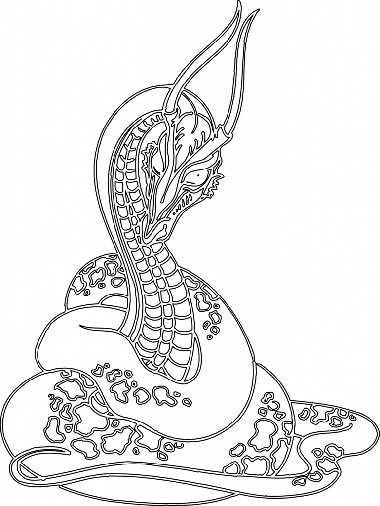 Dragón serpiente — vector para corte CNC