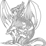 Dragón posado en piedra - Vector descarganle para corte CNC y grabado laser gratis | Stanser