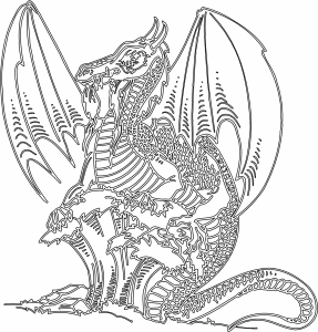 Dragón posado en piedra