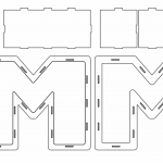 Letra M armable - Vector descarganle para corte CNC y grabado laser gratis | Stanser
