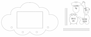 Marco de nube para nuevo bebé