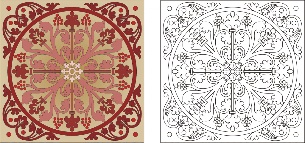 Marqueteria ornamental — vector para corte CNC