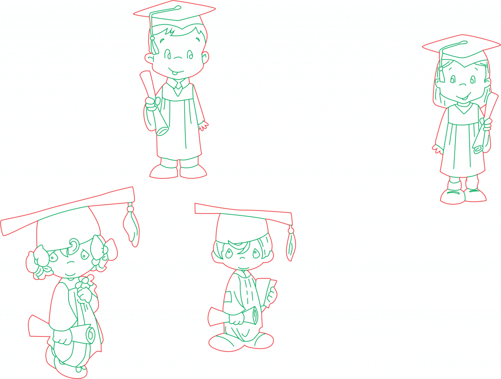 Niños egresados — vector para corte CNC