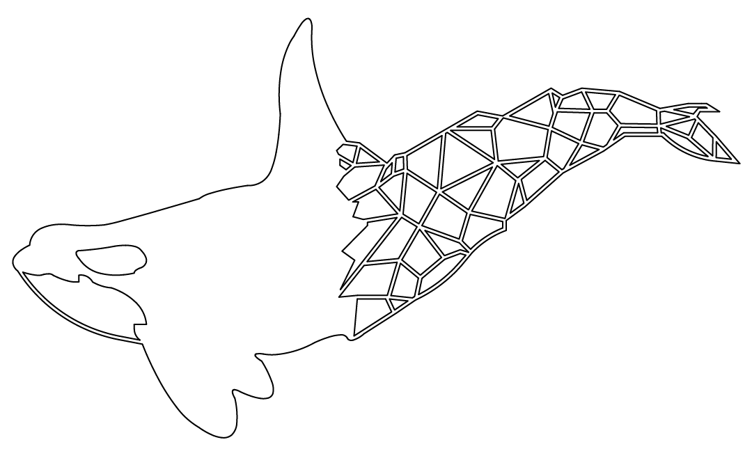 Orca con cola geométrica