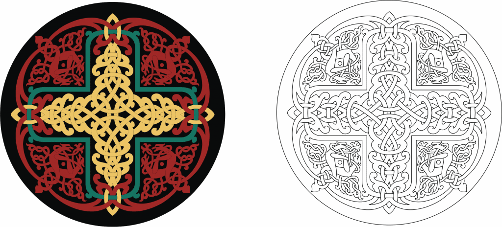 Viejo adorno ruso — vector para corte CNC