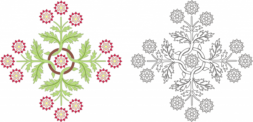 Ornamento floral 2 — vector para corte CNC
