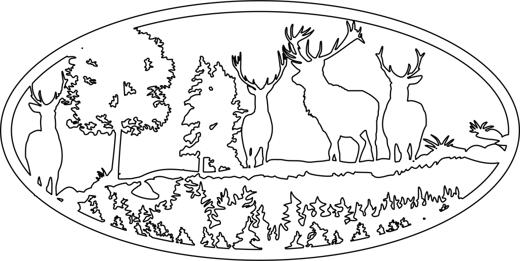 Paisaje oval — vector para corte CNC