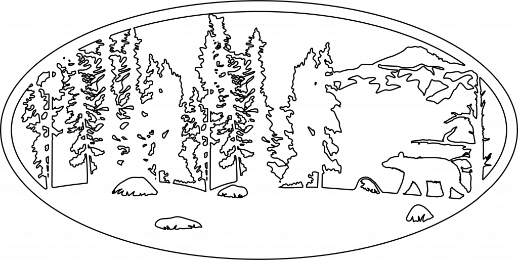 Óvalo de naturaleza — vector para corte CNC