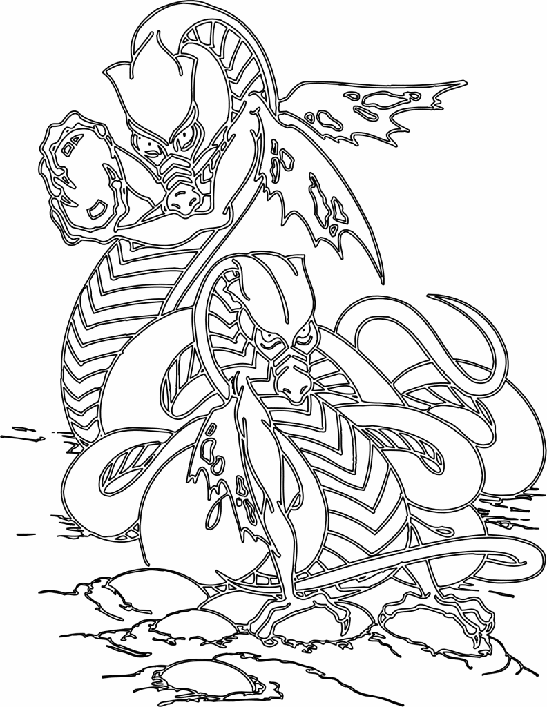 Pareja de dragones — vector para corte CNC