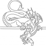 Dragón con alas pequeñas - Vector descarganle para corte CNC y grabado laser gratis | Stanser