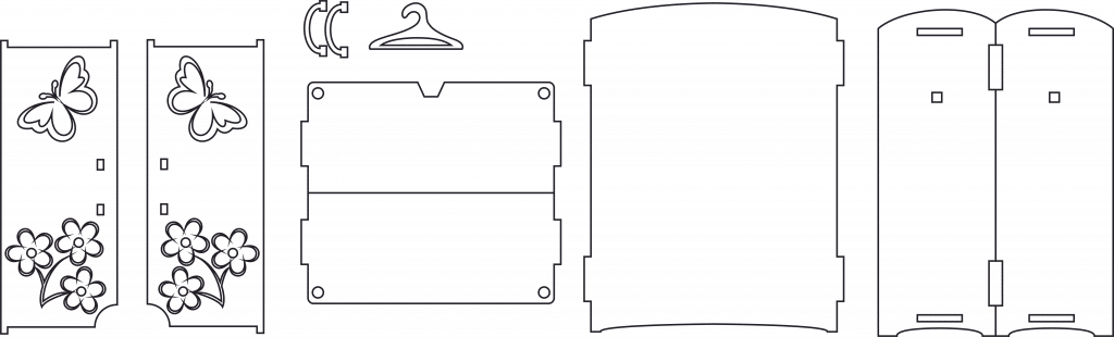 Guardarropa para muñecas — vector para corte CNC