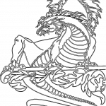 Dragón sobre rama - Vector descarganle para corte CNC y grabado laser gratis | Stanser