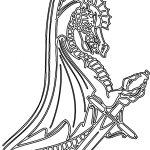 Dragón con espada - Vector descarganle para corte CNC y grabado laser gratis | Stanser