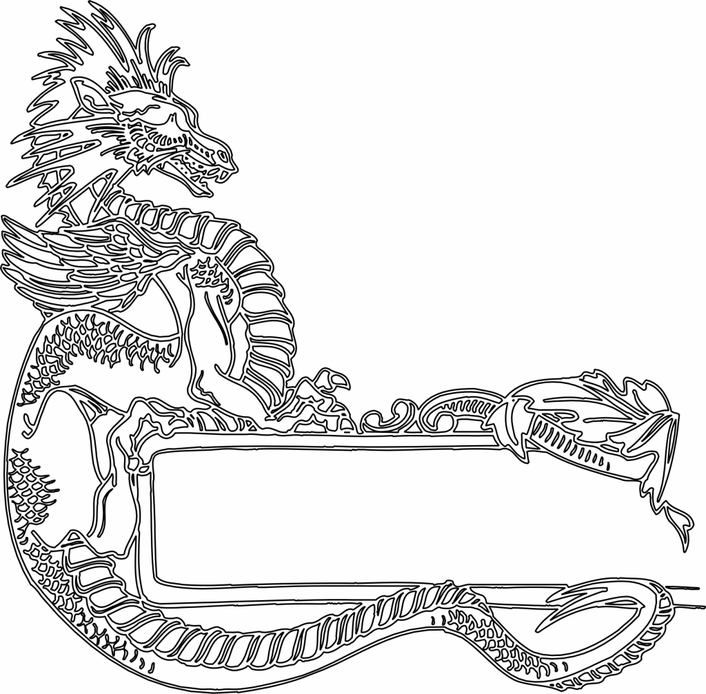 Dragón majestuoso — vector para corte CNC