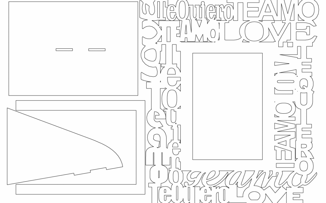 Portarretrato con letras «Te amo»