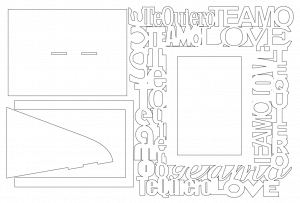 Portarretrato con letras «Te amo»