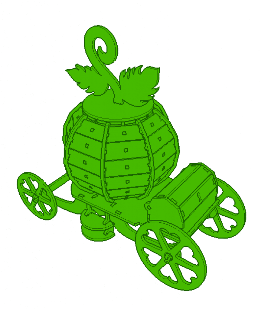 Carruaje de calabaza — vector para corte CNC