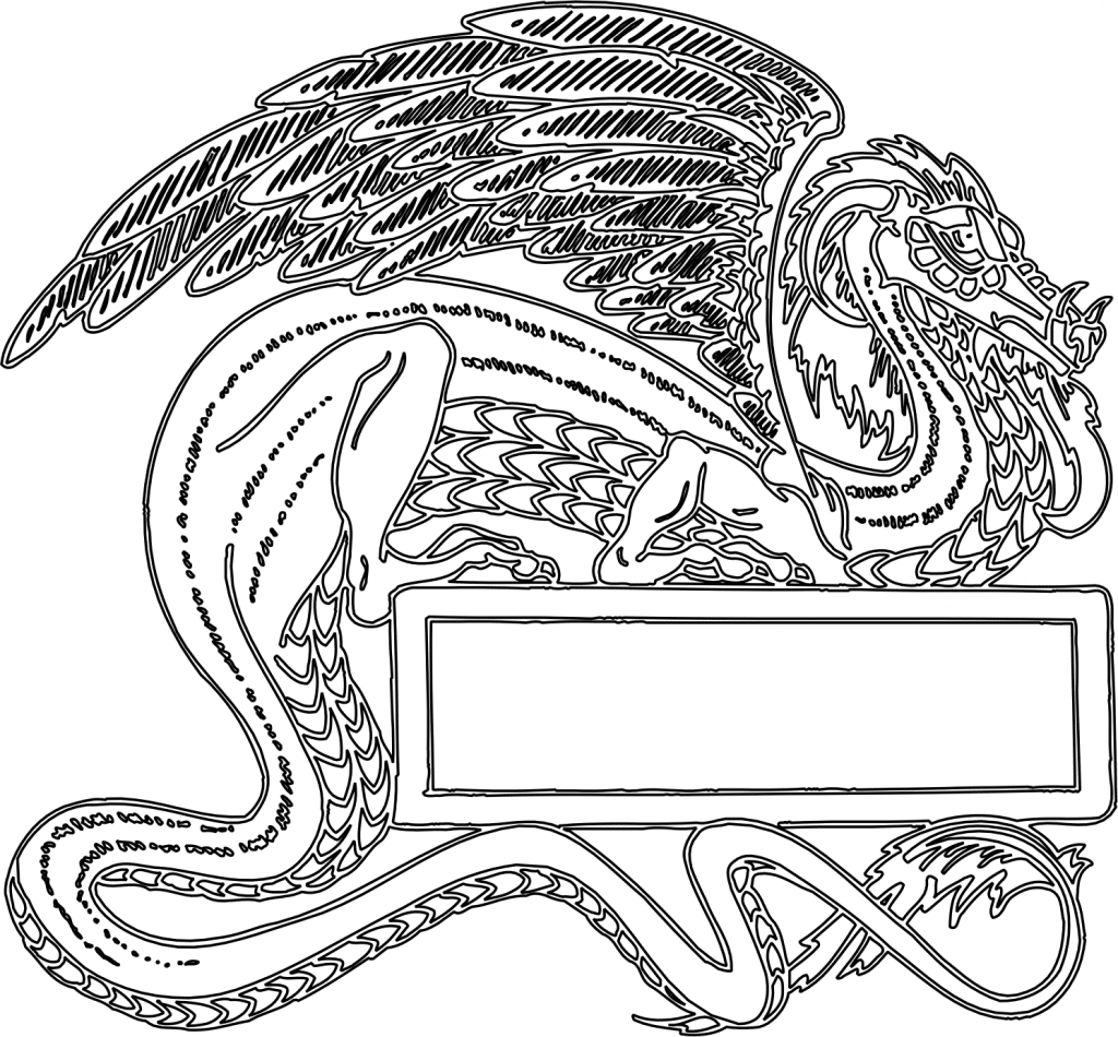 Dragón poderoso — vector para corte CNC