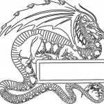 Dragón con placa - Vector descarganle para corte CNC y grabado laser gratis | Stanser