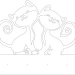 Par de gatos - Vector descarganle para corte CNC y grabado laser gratis | Stanser