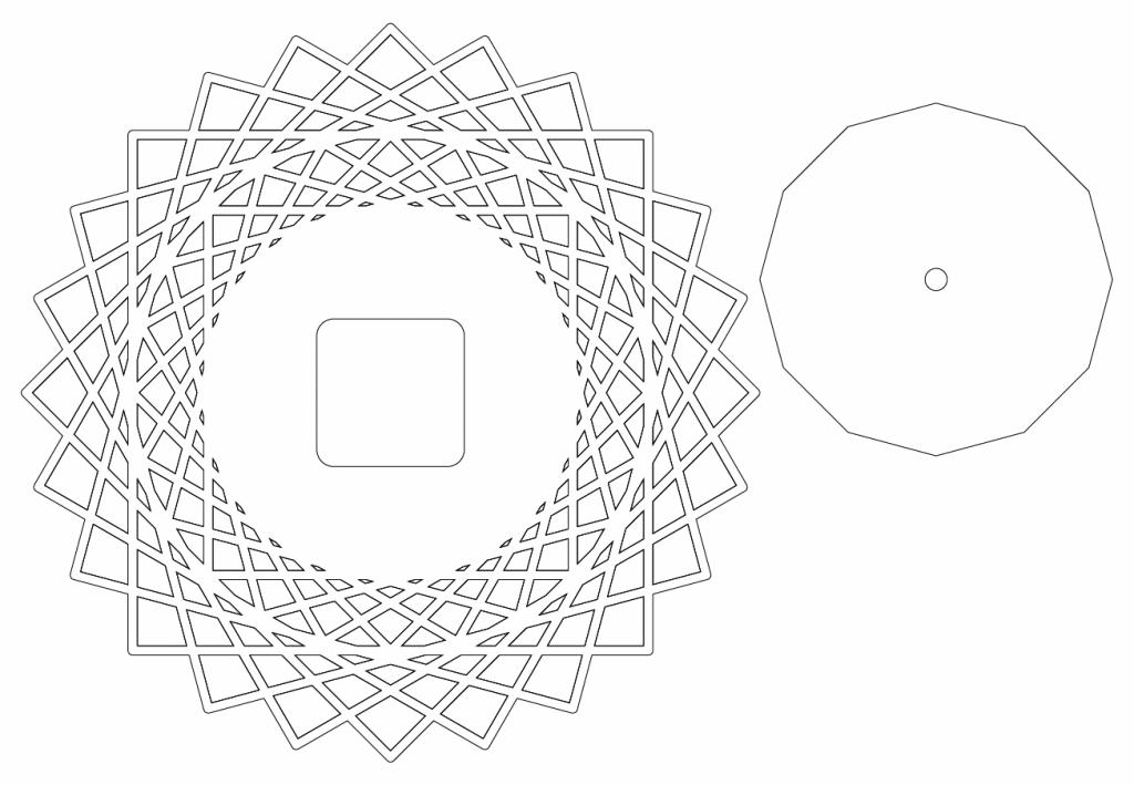 Reloj estrella geométrica — vector para corte CNC