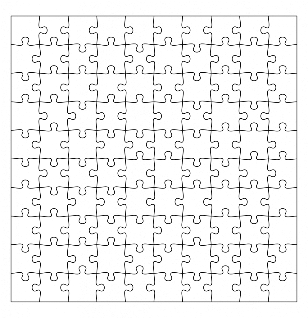 Rompecabezas de 100 piezas — vector para corte CNC