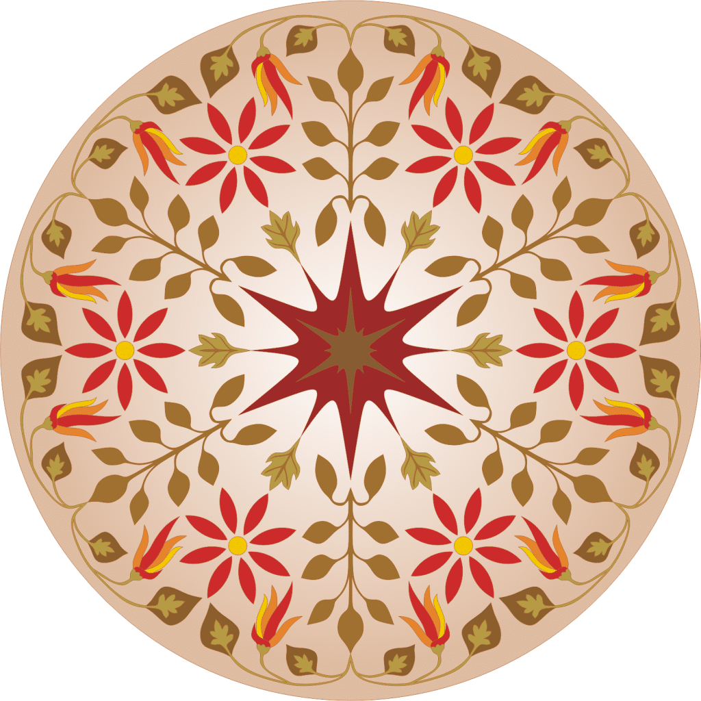 Ornamento circular floral — vector para corte CNC