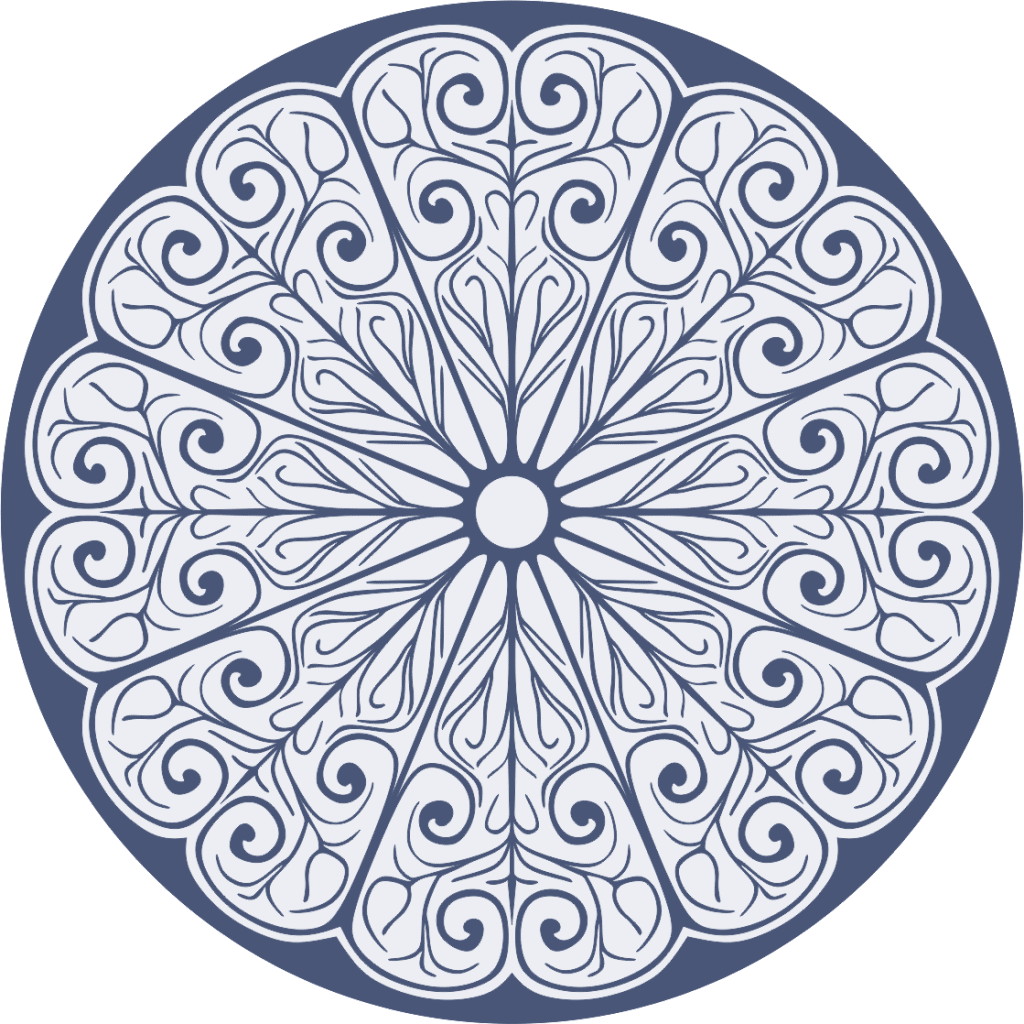 Ornamento circular floral — vector para corte CNC