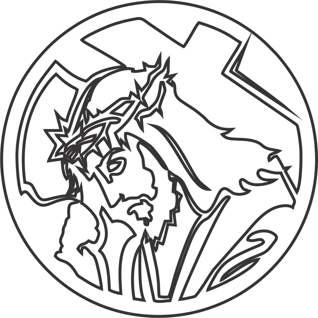 Jesús cargando su cruz — vector para corte CNC