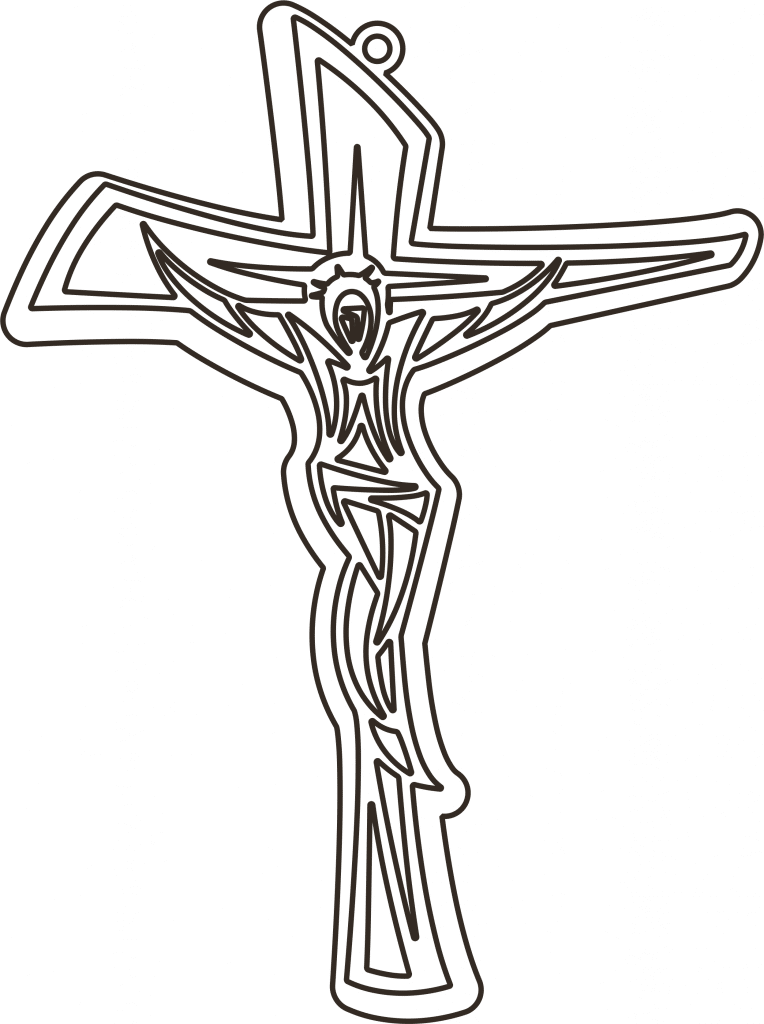 Cruz asimétrica — vector para corte CNC