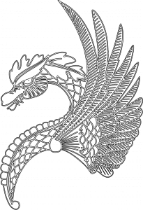 Dragón con plumas