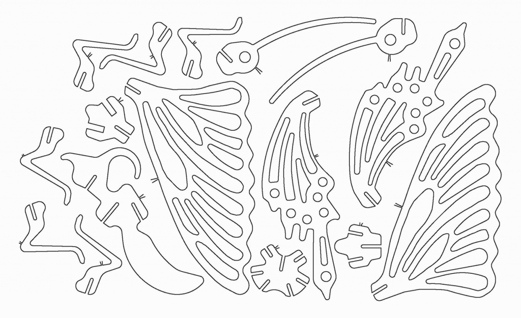 Mariposa armable — vector para corte CNC