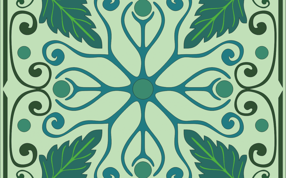 Diseño cuadrado de hojas