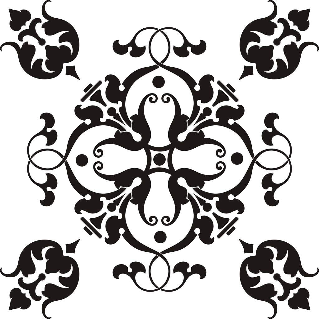 Ornamento cuadrado 3 — vector para corte CNC