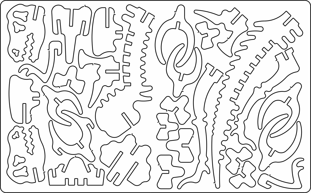 T-Rex miniatura — vector para corte CNC