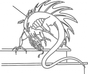 Dragón en escalera