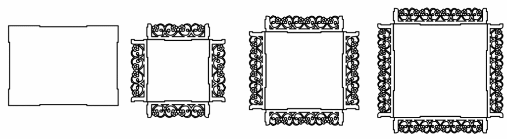 Set de 3 bandejas — vector para corte CNC