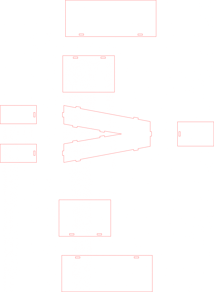 Letra V tridimensional — vector para corte CNC