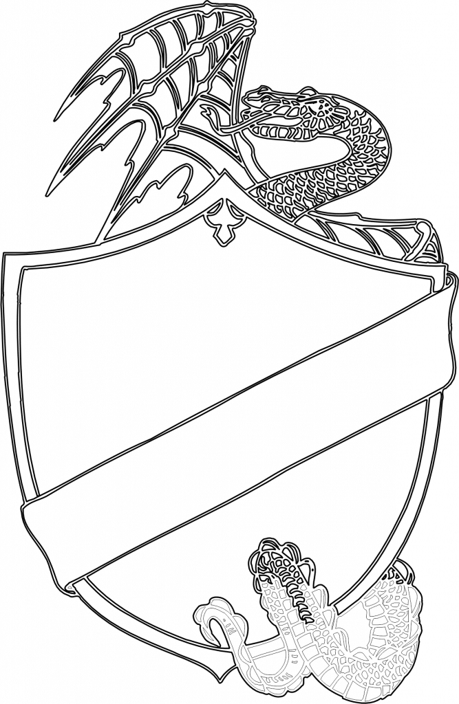 Escudo de dragón — vector para corte CNC